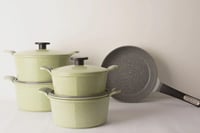 نيوفلام طقم جرانيت كوري إكسترما 9 قطع أخضر تفاحي