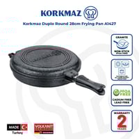 كوركماز جريل دوبل 28 سم جرانيت اسود - A1427