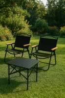 طقم رحلات قابل للطي كرسيين وطاولة