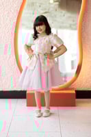 فستان وردي مشجر منفوش