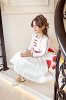 فستان زهرة العيد الأحمر