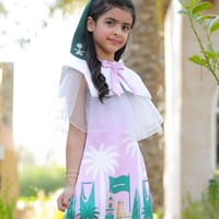 فستان بناتي شيفون بطبعة معالم المملكة