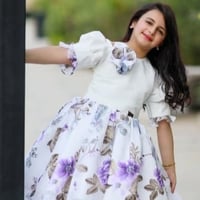 فستان بناتي مشجر موف - فستان للحفلات والمناسبات