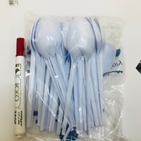 ملاعق ابيض كبير بلاستيك المغلف /50حبة