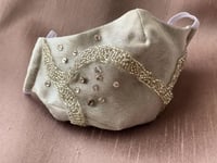 كمامة سهرة تطريز فضي - evening mask