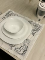 مفرش صحن تطريز ..فضي