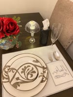 مفرش صحن بالعافيه لون فضي