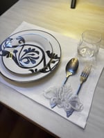 مفرش صحن دانتيل فضي