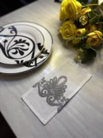 حامل ملاعق دانتيل رمادي