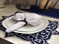 طقم مفارش مخمل كحلي بتطريز فضي