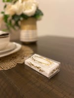 مناديل ميني شفاف بزخارف ذهبيه