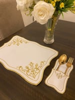 طقم مفرش صحن و حامل ملاعق