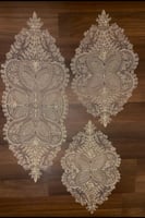 مفرش دانتيل ذهبي 3 قطع