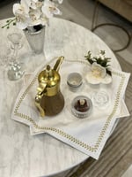 مفرش صينيه أطراف تطريز ذهبي