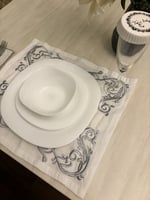 مفرش صحن تطريز ..فضي