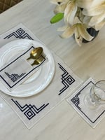 طقم مفرش لطاولة الطعام ..كحلي