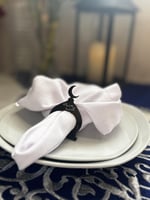 طقم مفارش مخمل كحلي بتطريز فضي