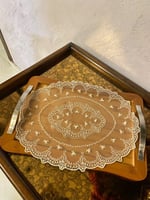 مفرش دانتيل بيج للصواني