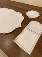 طقم تطريز تحديد فضي