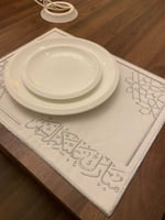 مفرش مبارك عليكم الشهر. فضي