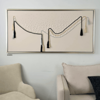 لوحة جدارية تتكون من تفاصيل من الجبس والحبال بتصمي...