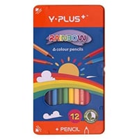 الوان خشبية 12 لون علبة حديد