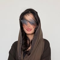 طرحة زيتي مع شريط جاكار مطرز