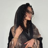 طرحة شيفون مع تموج بني