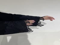 عباية كريب ملكي فاحم مع كلفة امامية AS-12