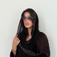 طرحة مع شريط شيفون تدرجات البني