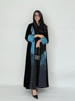 عباية دبل فيس ازرق نص كلوش