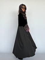 عباية كلوش مخمل مع شانيل لون موف