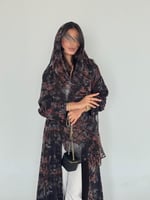 شيفون نقشة بني مبطن