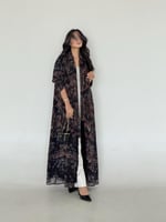 شيفون نقشة بني مبطن