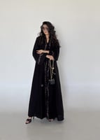 كتان نص كلوش مطرز بني