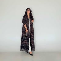 عباية دبل فيس شيفون بني صيفي