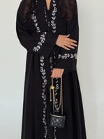 كتان نص كلوش مطرز بيج