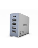 منصة شحن من ليكترونك 5 منافذ بقوة 50 واط بتقنية ال...