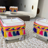 شمعة زجاجية بثيم شعبي