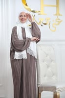 شرشف صلاة غنى حجاب فرسان مخطط طرحة بيضاء