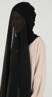 حجاب جاهز شيفون مع بونيه تغطي الرقبة