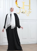 شرشف صلاة غنى حجاب فرسان مخطط طرحة بيضاء