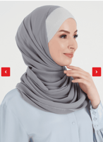 حجاب جاهز شيفون مع قطن