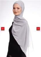 حجاب جاهز شيفون مع بونيه قطن