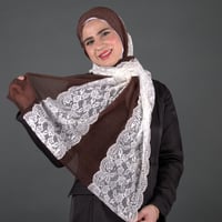 طرحة كشمير بشرحات دانتيل