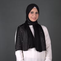 طرحة كويتي قطن مضلع بستراس مربع