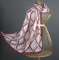 طرحة بوردن شال ناتورال منقوش