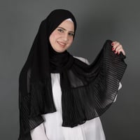 طرحة جوري شيفون بطرف بليسيه