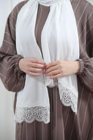 شرشف صلاة غنى حجاب فرسان مخطط طرحة بيضاء