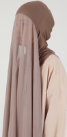 حجاب جاهز شيفون مع بونيه تغطي الرقبة